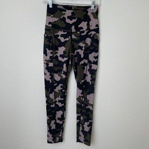 Endeavor ENDVR Pink Green Camo Side Pocket Leggings Running Workout Active